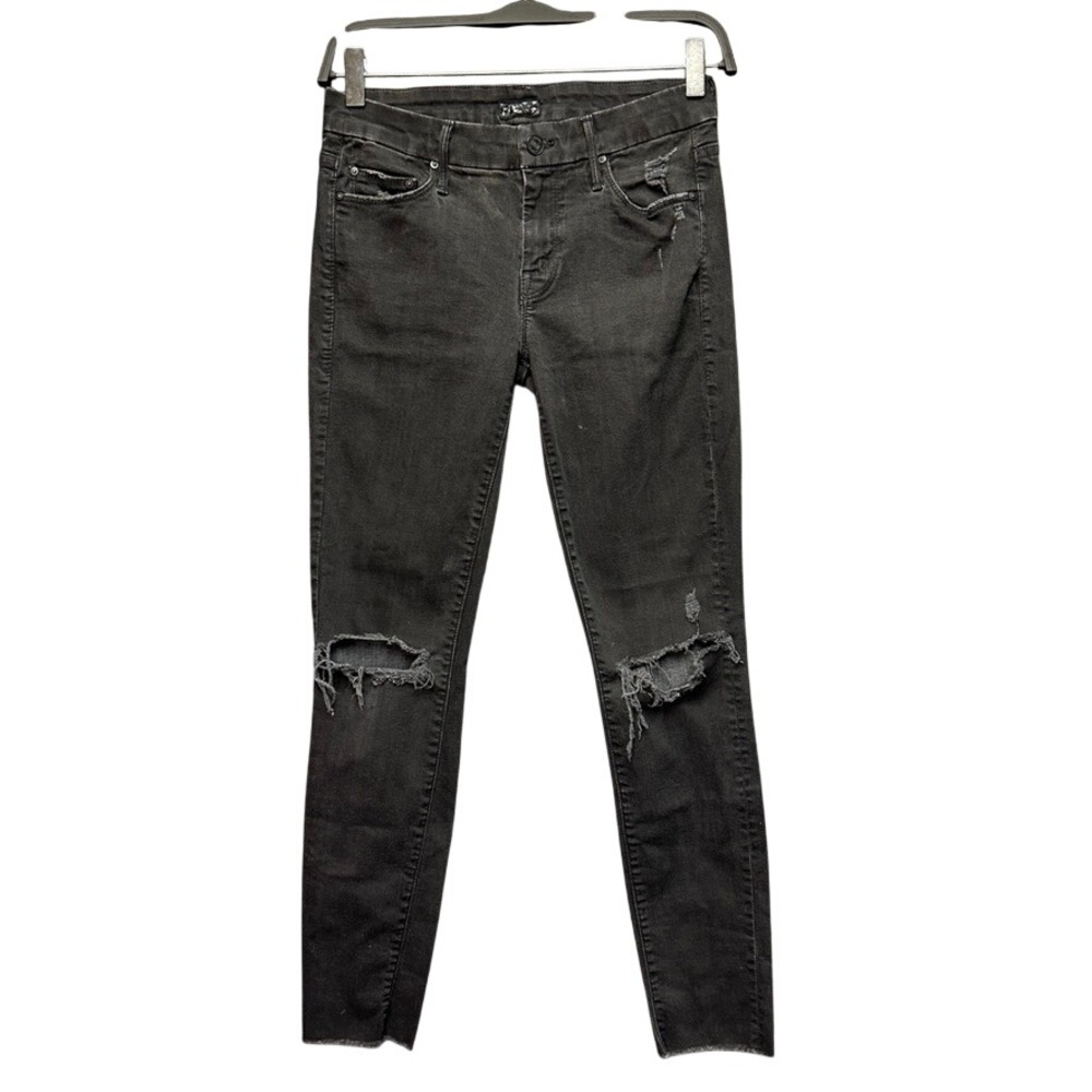 Mother Looker Ankle Fry Jeans Guilty as Sin Faded Black Skinny Denim Size 27